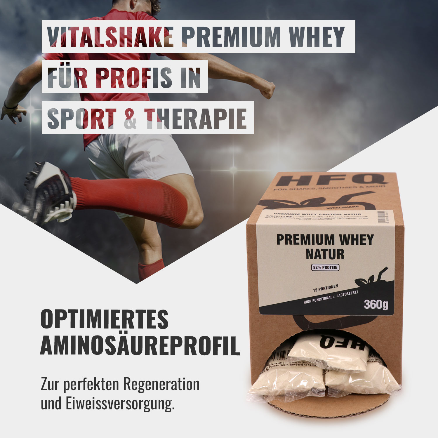 Whey Protein Pulver für Sport und Therapie