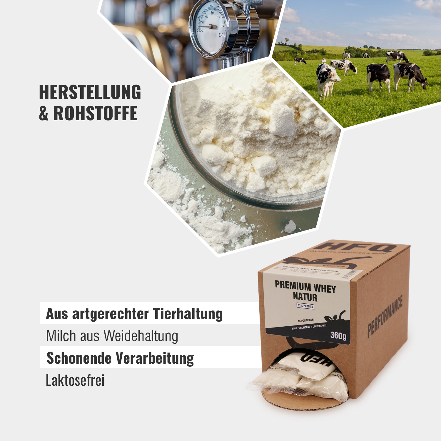 HFQ Vitalshake Whey Protein aus Weidehaltung